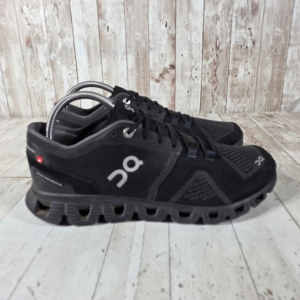 On Running Cloud X Womens 8.5 Black Asphalt Athletic Training Shoes Low Top